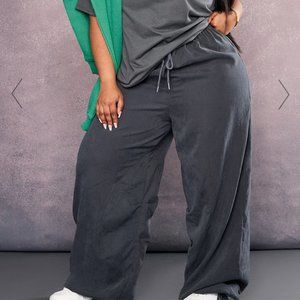 PrettyLittleThing Faux Suede Oversized Pants